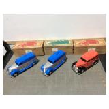 3 Ertl van trucks (2 Chevy Roadside Assistance &