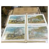 4 John Deere art prints by R L Crouse (2