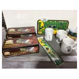 Poker chips, John Deere mugs, JD memorabilia
