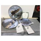 2 Wild Wings collector plates (eagle & wolves) &