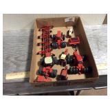 1/64 scale red tractors & farm implements
