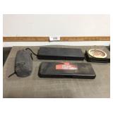 2 calipers, Craftsman protractor, Fluke 424D laser