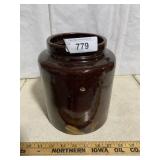 Brown stoneware crock