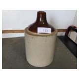 1 gallon brown-top stoneware jug, chipped