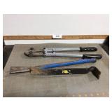 Pry bars, bolt cutters