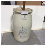 3 gallon birch leaf Union oval butter churn