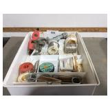Tray of assorted shop items
