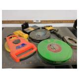 Stud sensors, assorted tape measures
