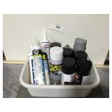 Spray paint, caulking