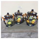 3 ceramic canisters