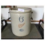 Red Wing 6 gallon 4' wing crock with handles,