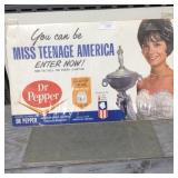 1953 Dr.Pepper Miss Teenage America sign,