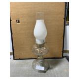 Antique kerosene lamp w/white chimney