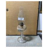 Antique kerosene lamp w/floral middle