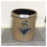 3 gallon single P drop target salt-glazed crock