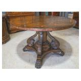 Maitland Smith Marquetry Top Pedestal Table
