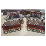 Sherrill Furniture Oversized Armchairs w/Ottomans
