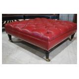 Red Leather Ottoman