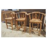 Trio of Rustic Barstools