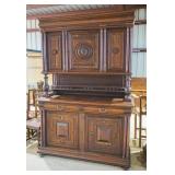 Antique Walnut Step-Back Hutch