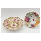 Hand Painted Nippon Porcelain Footed Bowls