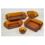 Anchor Hocking Fire King amber baking dishes