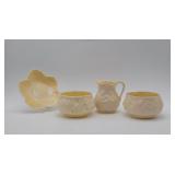 Belleek Lotus Sugars and Creamer