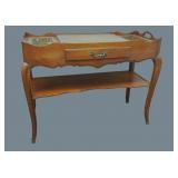 Vintage tea table with copper boxes