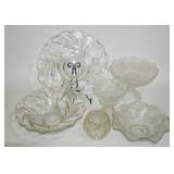 Pressed glass serving pieces