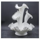Fenton Silver Crest Epergne Glass Centerpiece