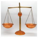 Princess House amber glass scale of justice