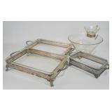 Silverplate Glass serving pieces