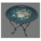 Painted metal tray table
