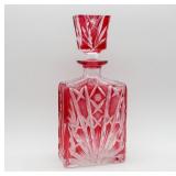 Red Cut To Clear Decanter