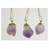 Amethyst and diamond necklaces