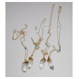 Quartz and turquoise neclaces