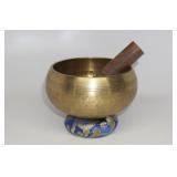 Small brass singing bowl