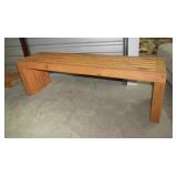 Slatted bench