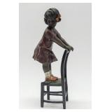 Juan Clara Girl Climbing Chair sculpture