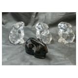 Baccarat crystal rabbits