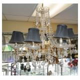 Crystal and brass chandelier