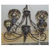 Tiffany style 5 arm chandelier
