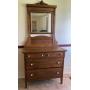 Antique dresser with mirror white knobs