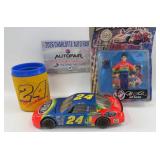 NASCAR # 24 1:24 scale die cast stock car, figure.