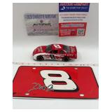 8# License Plate and 1:24 scale die cast stock car