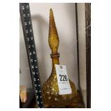 Vintage amber glass, genie bottle, bubble Design
