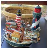 Coke Lighthouse and Boat Christmas Village Decor