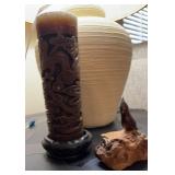 Driftwood art, and decorative candle with holder