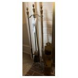 Fireplace tool set and match holder