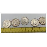 1964 through 1968 Kennedy half dollars